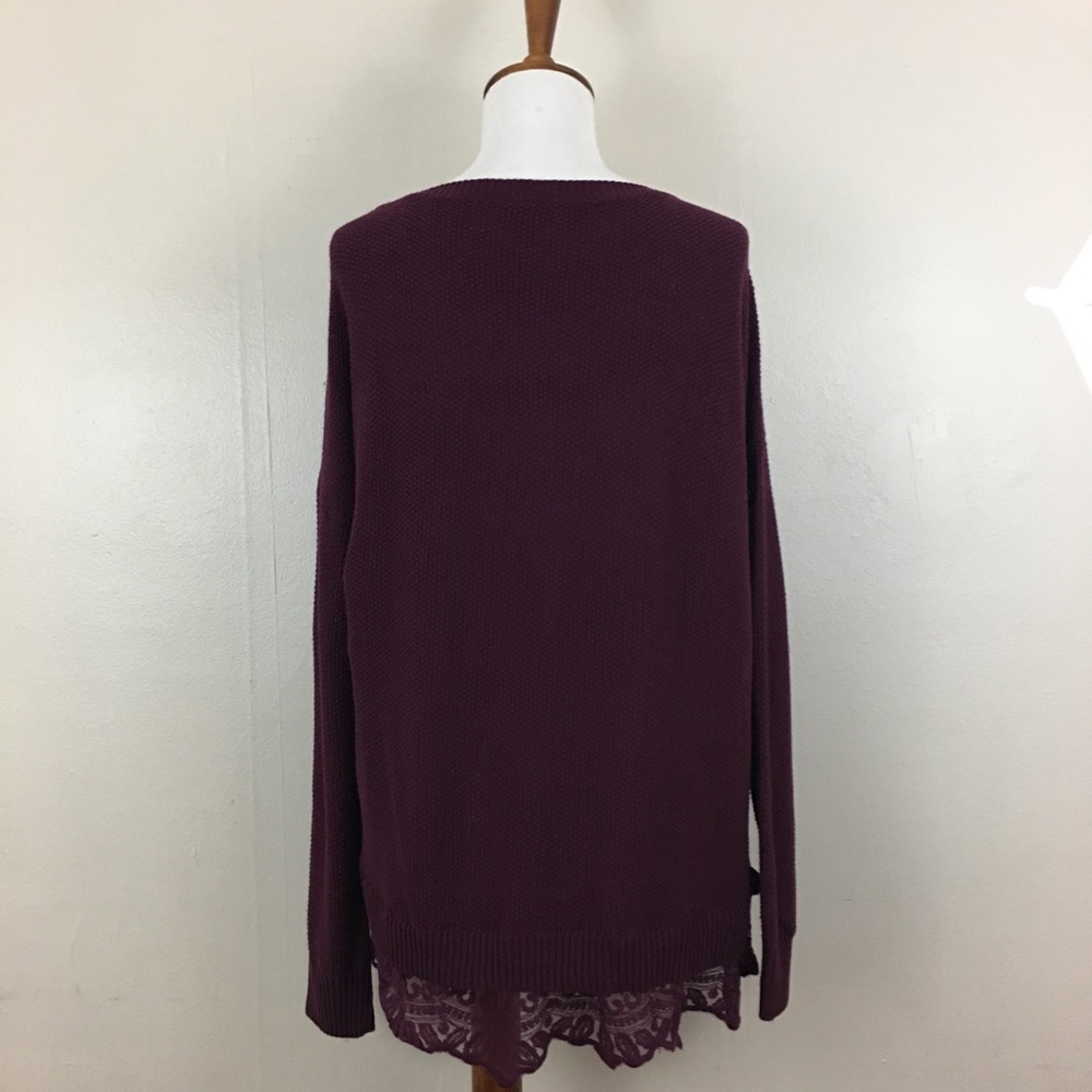 ❌SOLD❌Torrid Burgundy Textured Sweater - Picture 7 of 8